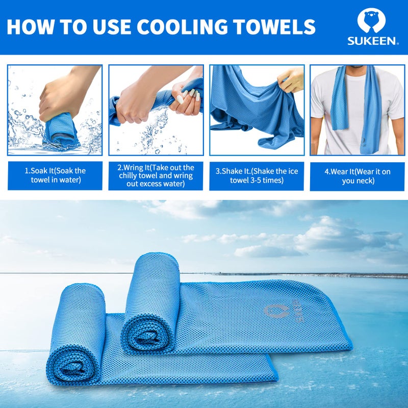 Sukeen [4 Pack Cooling Towel (40"x12"), Soft Breathable Chilly Microfiber Towel for Yoga,Sport,Running,Gym,Workout,Camping,Fitness,Workout & More Activities - Image 3